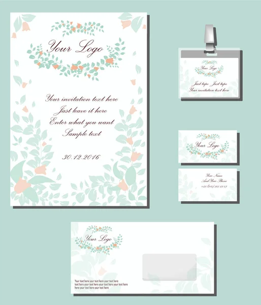 Casamento floral identidade vetor design —  Vetores de Stock