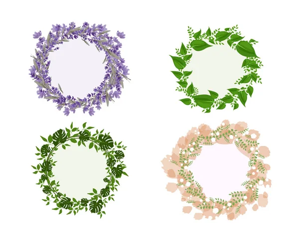 Λεβάντα πράσινο floral καρέ — Διανυσματικό Αρχείο