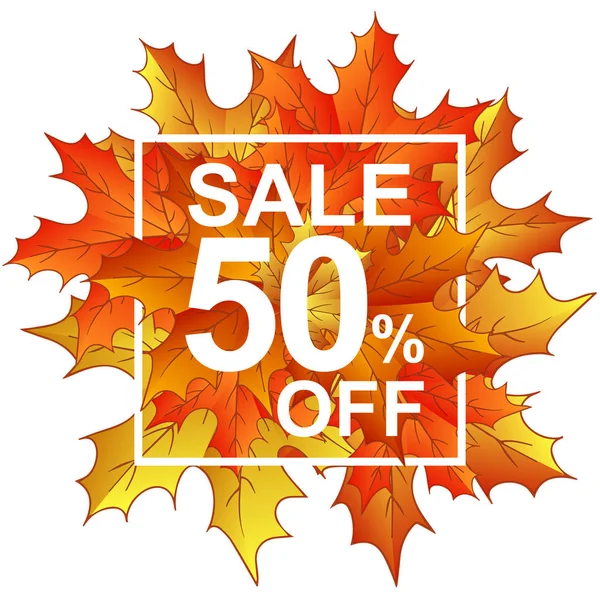 Satılık 50 çerçevesindeki sonbahar yaprakları