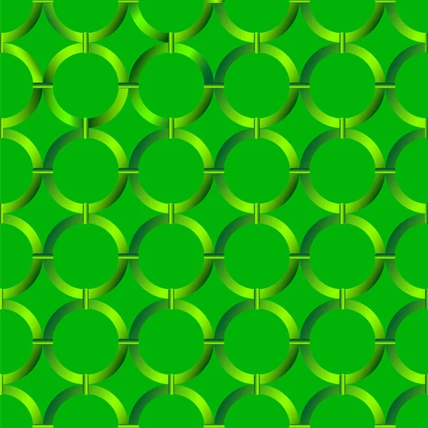Tkanina wektor wzór bezszwowe okręgi na kolor zielony — Wektor stockowy