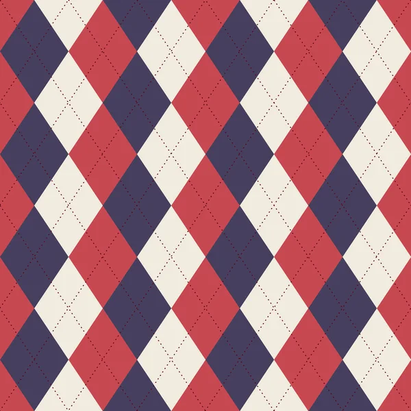 Bezszwowe usa color stylu. Argyle sweter tło — Wektor stockowy