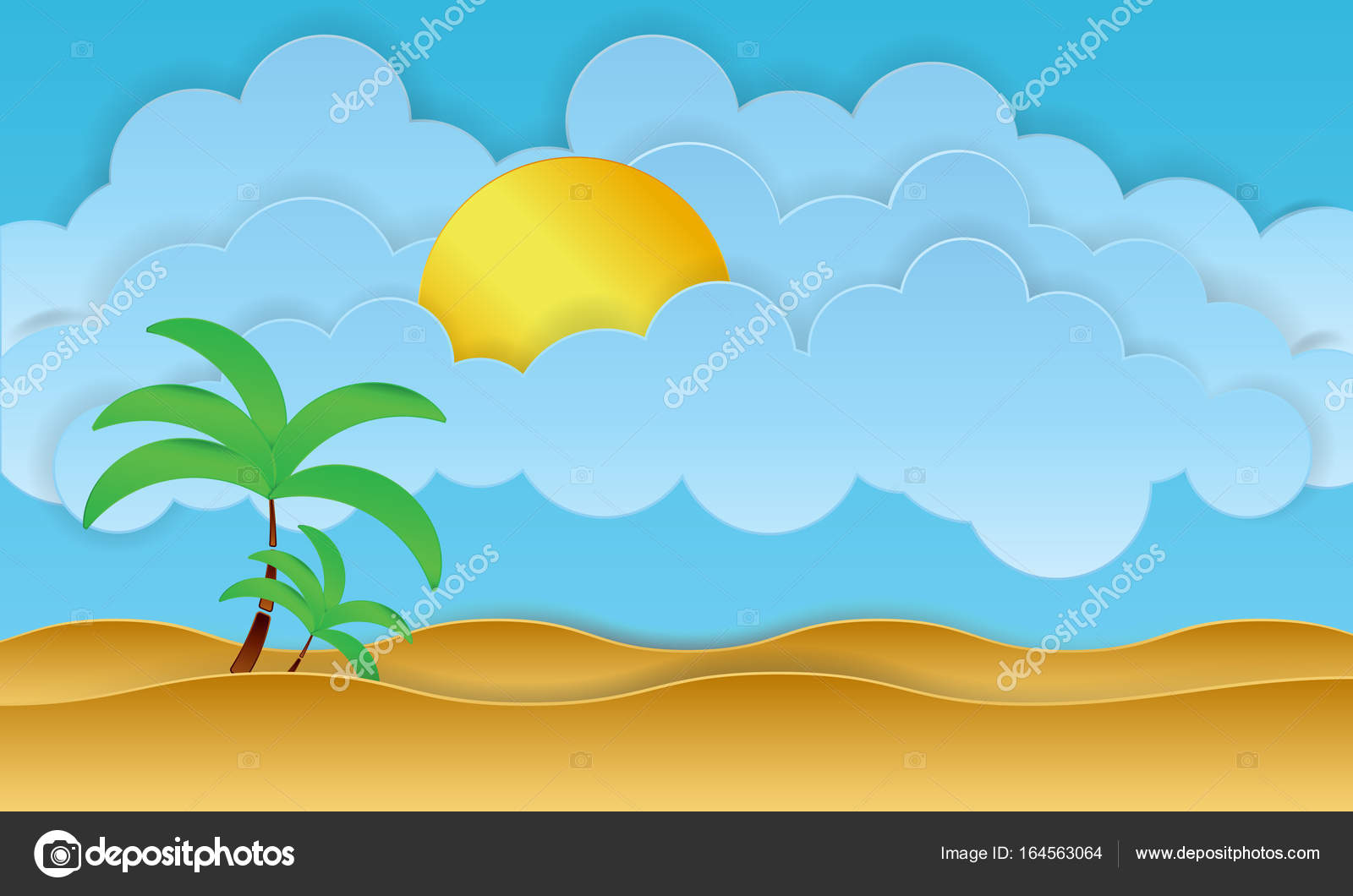 Disegni Disegno Spiaggia E Mare Disegno Vettoriale Con