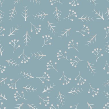 Çam dalları ile Seamless Noel modeli. çilek vektör