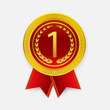 Kırmızı kurdele l simgesini işaret ilk banın ile şampiyon sanat altın madalya