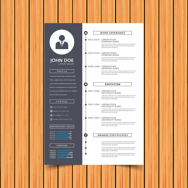 CV plantilla de diseño de impresión — Vector de stock