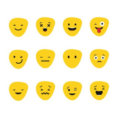 gülen yüz farklı duygularını ifade