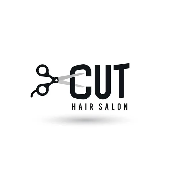 Vlasy salon logo s nůžkami — Stockový vektor