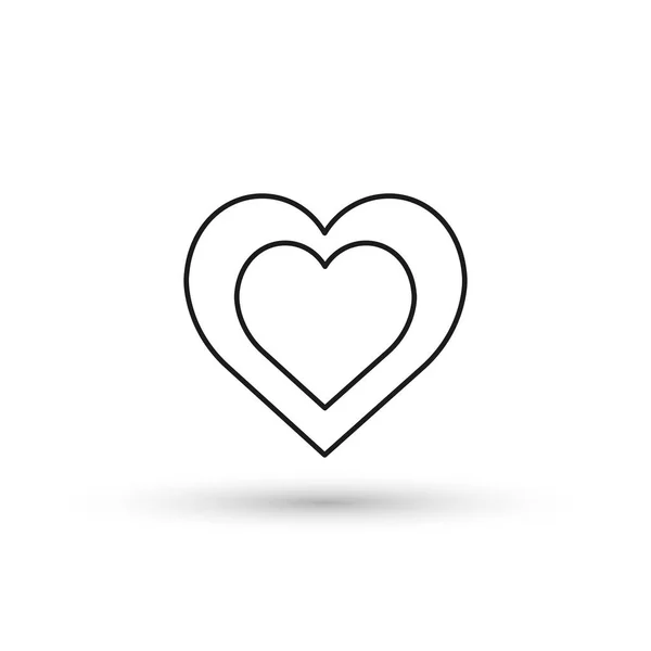 Hart pictogram. Symbool van de liefde. — Stockvector