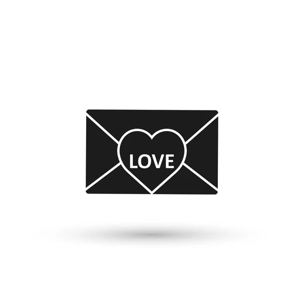 Carta de amor com coração — Vetor de Stock