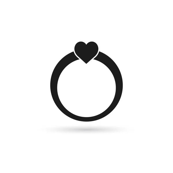 Icono de anillo de corazón — Vector de stock