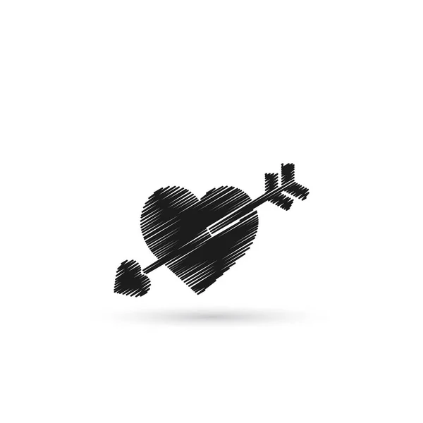 Herzsymbol. Liebessymbol. — Stockvektor