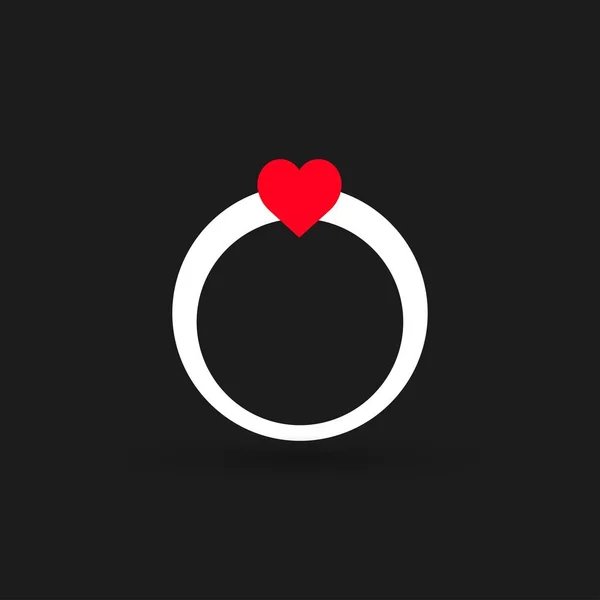 Heart ring Icon — Stock Vector