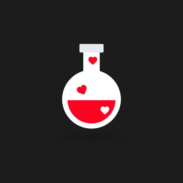 Química del icono del amor — Vector de stock