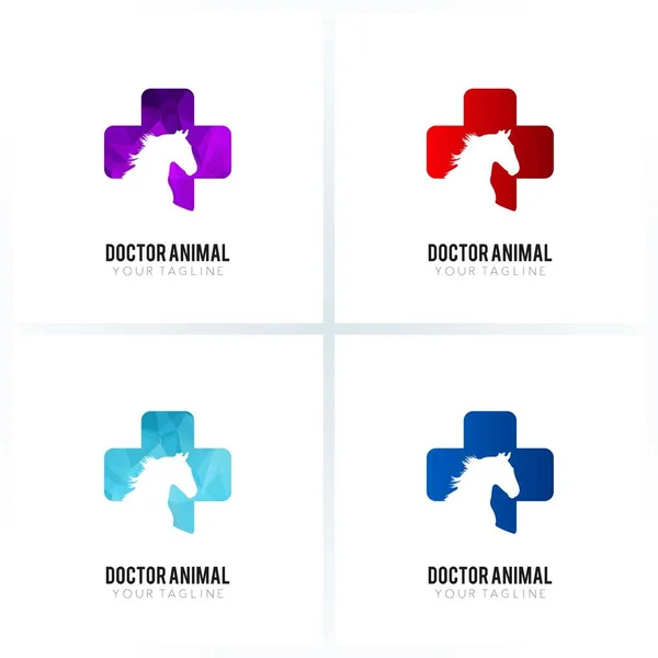 Hayvan hastalıklarıyla ilgili klinik logo şablonu Telifsiz Stok Illüstrasyonlar