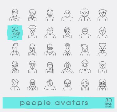 İnsanlar yüzler avatarları ayarla. 