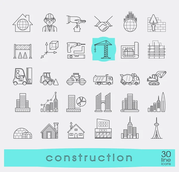 Conjunto de iconos de construcción . — Vector de stock