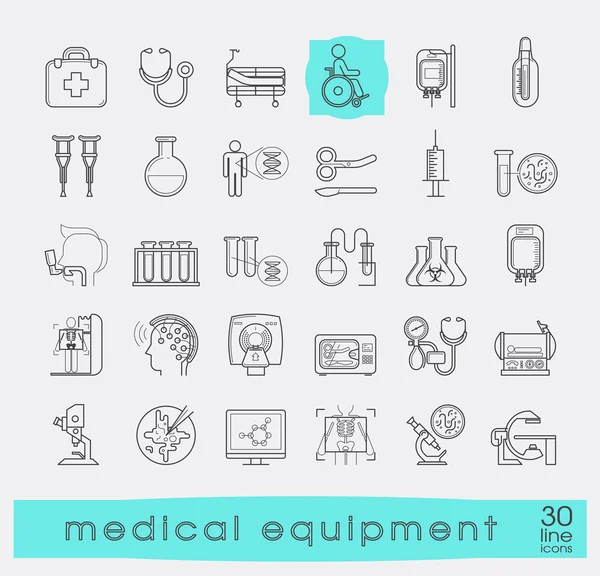 Collection of medical equipment icons. — Stock Vector