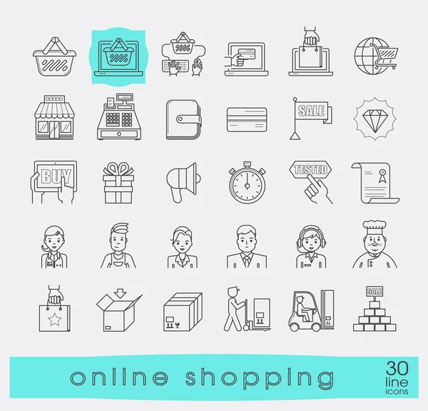 Conjunto de ícones de E-commerce . — Vetor de Stock