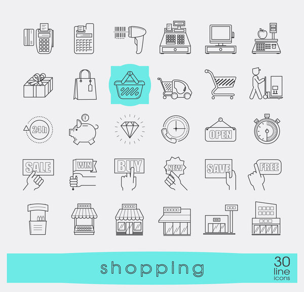Set of shopping icons. 