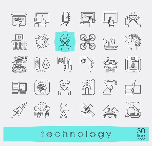 Conjunto de ícones de tecnologia. — Vetor de Stock