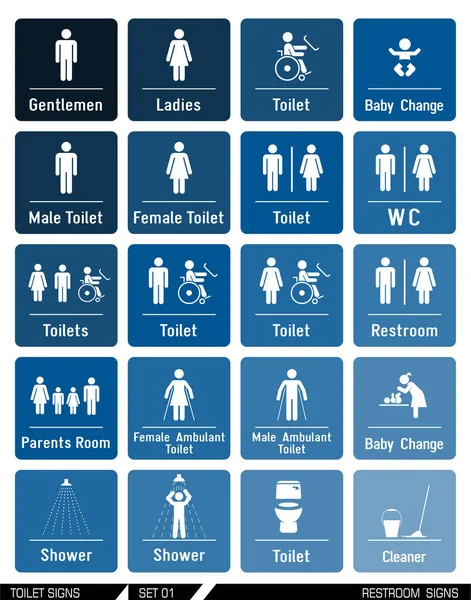 Set of toilet signs. — Stock Vector