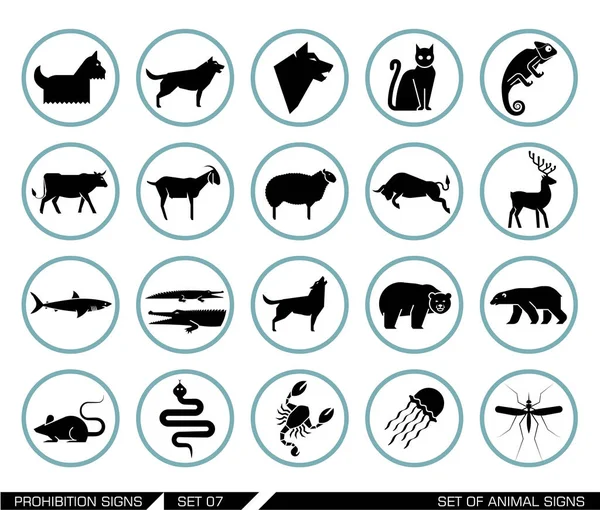 Conjunto de iconos animales — Archivo Imágenes Vectoriales