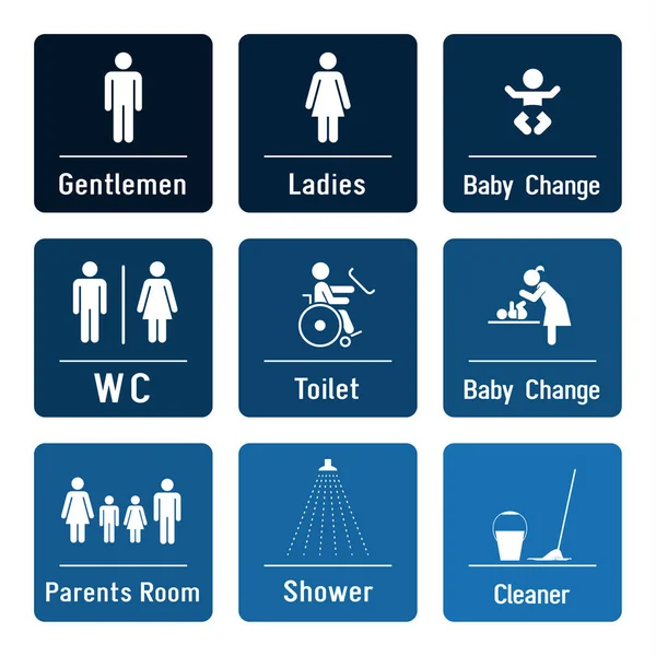 Tuvalet ve banyo işaretler kümesini