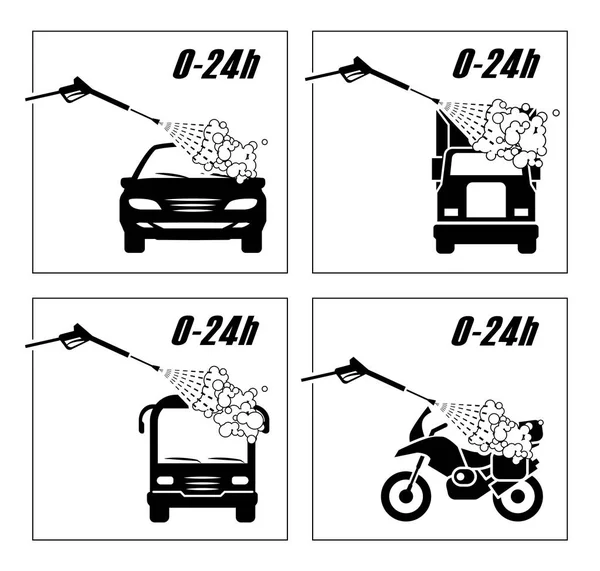 Verzameling van zeer nuttig icons voor Autowassen — Stockvector