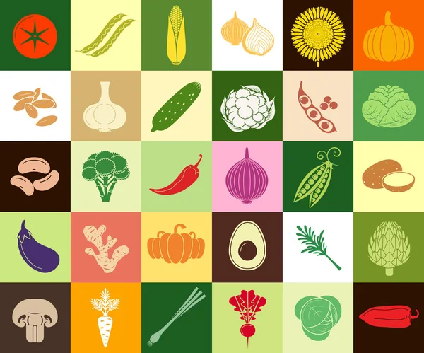 Zeleninu webových sada ikon — Stockový vektor