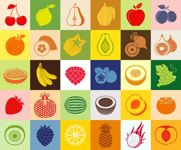 Set di icone web di frutta . — Vettoriale Stock