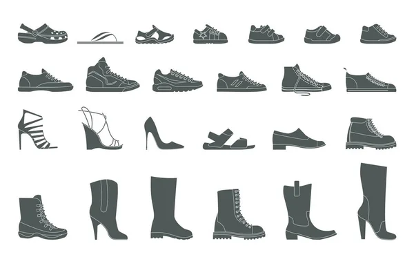 Coleção Calçado masculino, feminino e infantil . —  Vetores de Stock