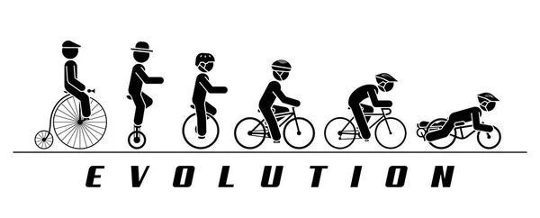 Illustration conceptuelle du développement du vélo à travers le temps — Image vectorielle