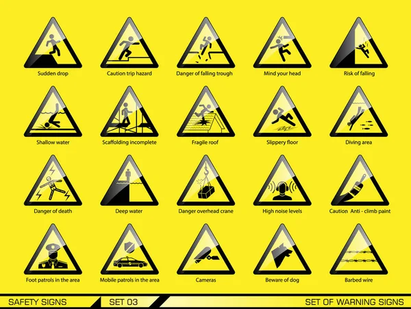 Set of safety warning signs. — Stock Vector