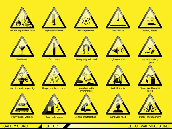 Set of safety warning signs. — Stock Vector