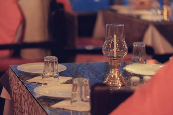 Talheres de mesa no restaurante — Fotografia de Stock