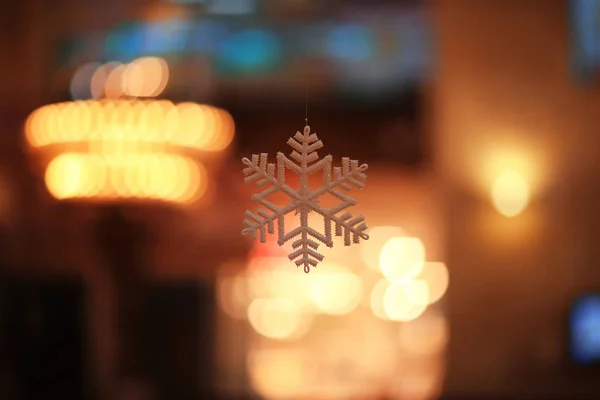 Copos de nieve decorativos de Navidad — Foto de Stock