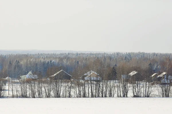 Paesaggio invernale in campagna — Foto Stock