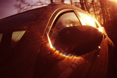 yaz günbatımı karayolu üzerinde