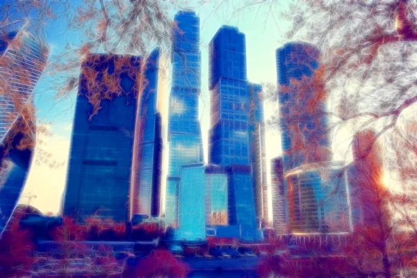 近代的な高層ビル地区 — ストック写真