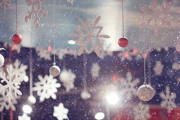 Θολή Χριστούγεννα νιφάδες χιονιού — Φωτογραφία Αρχείου