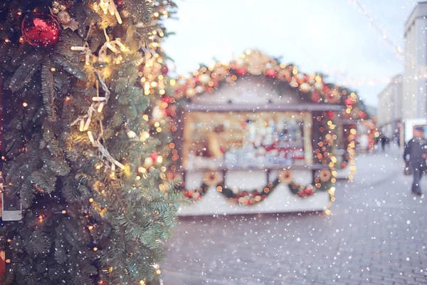 Navidad decorado paisaje de ciudad —  Fotos de Stock