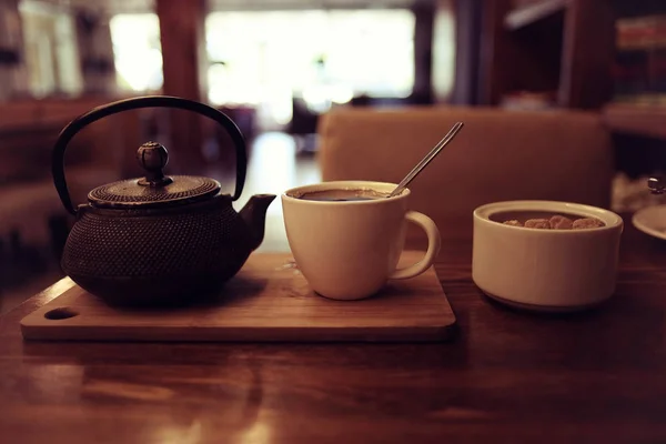 Té verde en un café — Foto de Stock