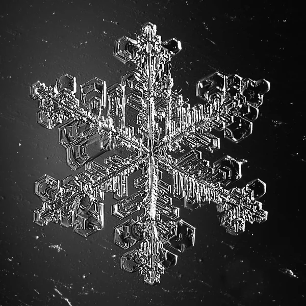 Magnifique flocon de neige macro shot — Photo