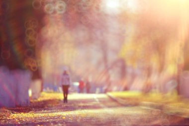 sonbahar park yolundaki arka plan bulanık