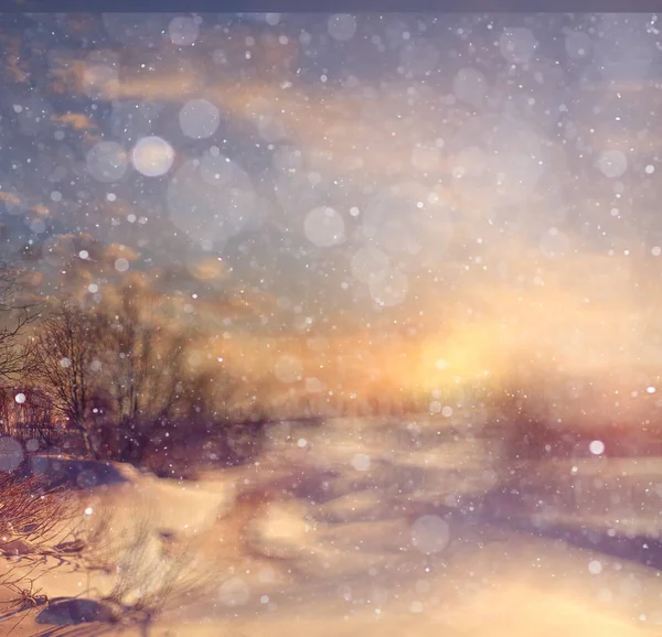 Gün güneşli kış manzarası — Stok fotoğraf