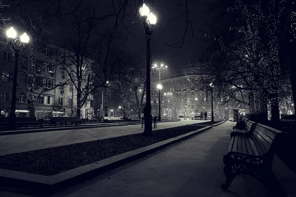 Vinter på natten i parken — Stockfoto