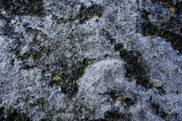 Krakované ledu textura — Stock fotografie