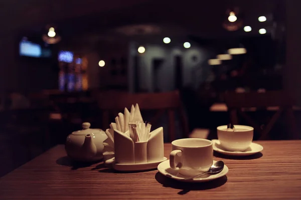 喝杯茶的一家咖啡馆 — 图库照片