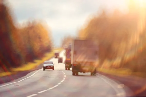 Otoño camino borroso fondo — Foto de Stock