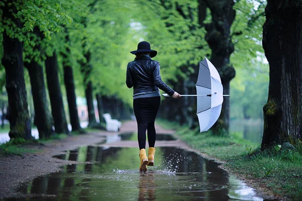 Woman feet in rubber boots — Stock Photo, Image